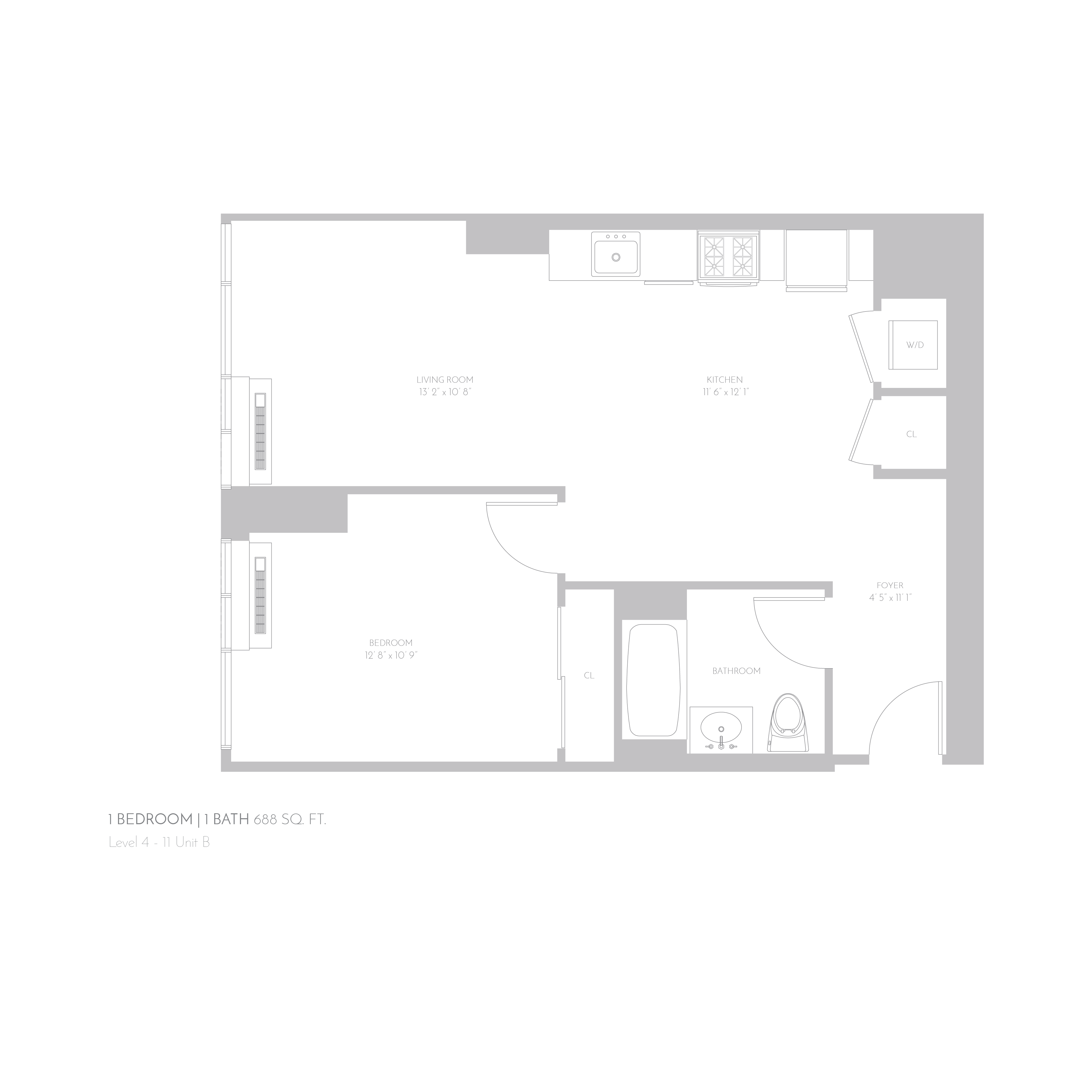 Floor plan layout diagram for 4- 11 B